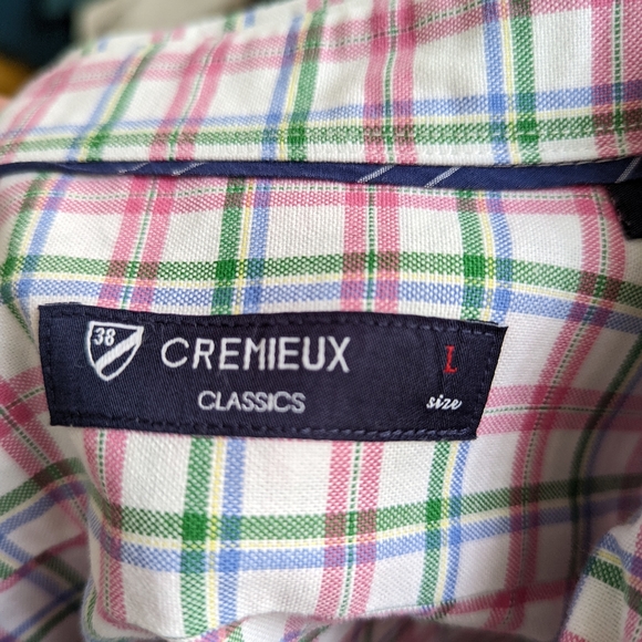 Men's Plaid Button Down Shirt size Large Cremieux - Picture 4 of 7